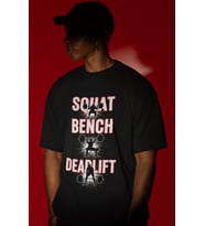 Tasarım Squat Bench Deadlift Fitness Bodybuilding Sporcu Gym Baskılı Unisex Oversize Tişört