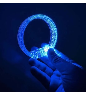 Mavi Led Işıklı Baskı Yapılabilen Pilli Bileklik Bilezik 1,5 cm Genişlik