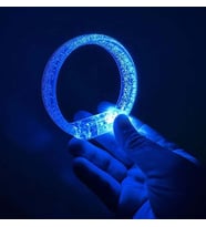 Mavi Led Işıklı Baskı Yapılabilen Pilli Bileklik Bilezik 1,5 cm Genişlik