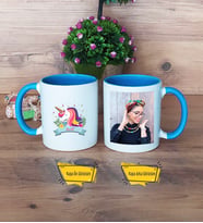 Unicorn Kupa Bardak Mavi Fotoğraflı