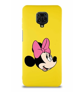 Xiaomi Redmi Note 9S Soft Premier Kapak Minnie Mouse-A Tasarımlı Silikon Kılıf - Sarı (Şeffaf)