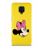 Xiaomi Redmi Note 9S Soft Premier Kapak Minnie Mouse-A Tasarımlı Silikon Kılıf - Sarı (Şeffaf)