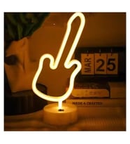 Neon Gitar Masa Lambası Pil+usb