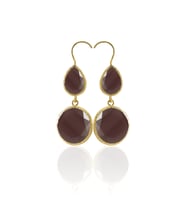 Kadir Jewellery 22 Ayar Altın Kaplama Kadın Taşlı Küpe -El İşçiliği Ve Hipoalerjenik Küpe