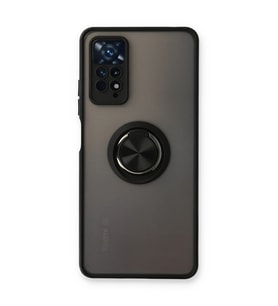 Xiaomi Redmi Note 11 Pro Kılıf Montreal Yüzüklü Silikon Kapak - Siyah