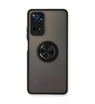 Xiaomi Redmi Note 11 Pro Kılıf Montreal Yüzüklü Silikon Kapak - Siyah