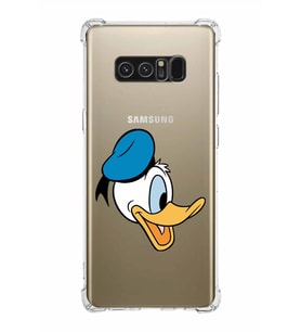 Samsung Galaxy Note8  Köşe Korumalı Antişok Kapak Donald Duck Tasarımlı Şeffaf  Kılıf