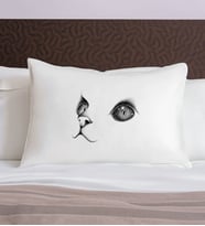 BK Gift Eğlenceli Kedi Tasarımlı Pamuklu Yastık Kılıfı-3 50x70cm , Sevgiliye Hediye, Ev Hediyesi, Tasarım Ev Tekstili