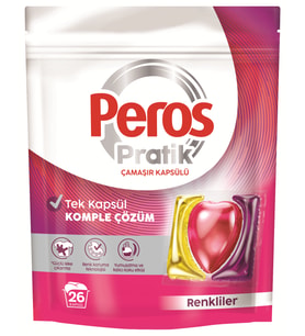 Peros Pratik Çamaşır Deterjanı Kapsülü 26 Adet Renkliler
