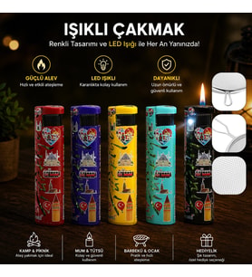 Rüzgar Çakmağı - LED Işıklı - Türkiye Temalı - Renkli