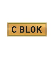 C BLOK YAZILI GOLD METAL LEVHA 20 X 7 CM