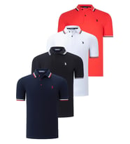 DÖRTLÜ SET T8594 DEWBERRY ERKEK T-SHIRT-SİYAH-BEYAZ-LACİVERT-NAR (Karışık)