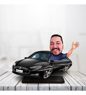 kişiye özel karikatür biblo tesla