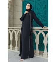 Yandan Bağlamalı Elbise - Siyah