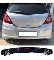Opel Corsa D Siyah Difüzör 4 Krom Egzoz Görünümlü Difizör Arka Ek Body Kit