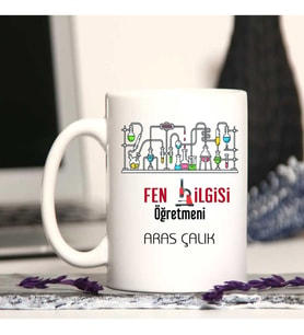 Fen Bilgisi Öğretmenine Özel Öğretmenler Günü Hediyesi Kişiye Özel Kupa Bardak