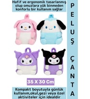 Yeni Sezon Çocuk Genç Kız Gündelik Okul Şık Sevimli Anime Figür Yumuşak Peluş Sırt Çantası 35X30 Cm