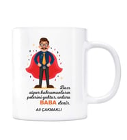 Babam Kişiye Özel İsimli Kupa Bardak - Süper Kahraman