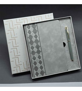 Kutulu Gri Defter ve Roller Kalem Seti