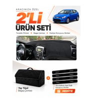 e-biz HYUNDAİ İ30 (2007-2012) Uyumlu Torpido Örtüsü + Tay Tüyü Bagaj Çantası Seti - Siyah - HU004