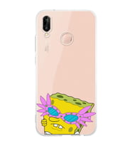 Huawei P20 Lite Uyumlu Baskılı Yumuşak Silikon Şeffaf Telefon Kılıfı