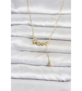 Pirinç Gold Renk Minimal Sallantılı Yıldız Model Kadın Kolye TJ-BKO11122