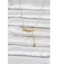 Pirinç Gold Renk Minimal Sallantılı Yıldız Model Kadın Kolye TJ-BKO11122