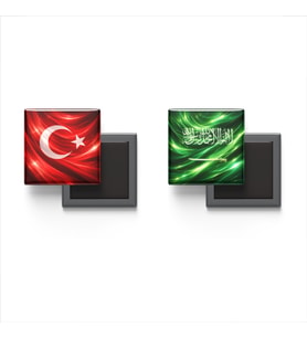 Buzdolap Magnetleri - Suudi Arabistan Bayrağı ve Türk Bayrağı - 2'li Set Magneti