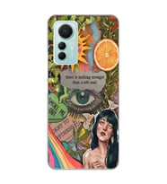 Xiaomi Mi 12 Lite Uyumlu Vintage Kolaj Desenli Şeffaf Telefon Kılıfı