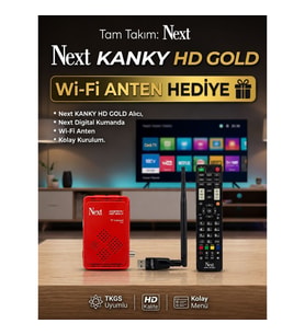 Next Kanky Full HD Uydu Alıcısı Wi-Fi Dahil Çanaklı-Çanaksız Kullanım İmkanı ile 2026 Model (Android Değildir)