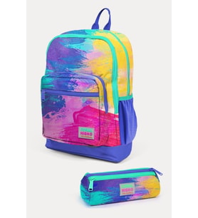 Coral High Kids Renkli Airbrush Desenli Desenli 2'li Okul Çanta Seti - Kız Çocuk