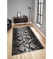 Dijital Baskılı Yıkanabilir Kaymaz Modern Renkli Salon Halısı Mutfak Halısı Yolluk ND-HY-1283 (Siyah)