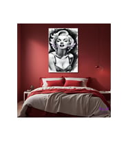 Tekli Dikey Kanvas Modern Duvar Tablosu Siyah Beyaz Marilyn Monroe