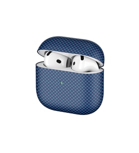 Airpods 4 Airbag 43 600D Karbon Fiber Kulaklık Kılıfı (Lacivert)