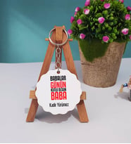 Babalar Günü Hediyesi -2- Ahşap Anahtarlık