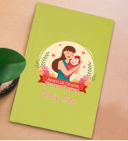 BK Gift Kişiye Özel isimli DTF Anneler Günü Tasarımlı Sarı Sert Kapaklı Defter-1, Anneye Hediye