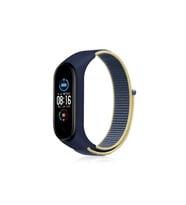 Mi Band 4 Hasırlı Cırtcırtlı Kordon - Sarı-Lacivert