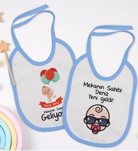 BK Kids Kişiye Özel Mekanın Sahibi Tasarımlı 2’li Mavi Mama Önlüğü-1
