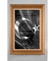 Altın Varaklı Paspartulu Çerçeveli Atatürk Tablo nt1080