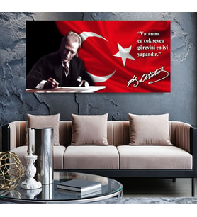 Mustafa Kemal Atatürk Panoramik Kanvas Tablo