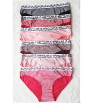 6 lı Kadın Çizgili Karışık Renk Pamuklu Bikini Külot With Love