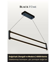 Orion Füme 6500K Lineer LED Sarkıt Avize – Kumandalı Dim Edilebilir – Aşağı Işık