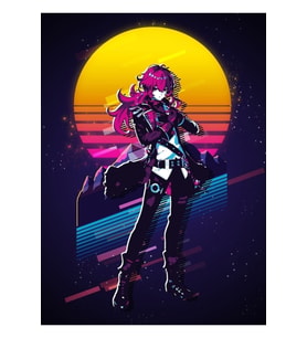 Diluc - Genshin Impact 80'ler Retro Tablo Ahşap Poster Dekoratif