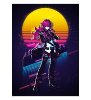 Diluc - Genshin Impact 80'ler Retro Tablo Ahşap Poster Dekoratif
