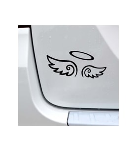 Karikatür Kanatlar TasarımOto Sticker Siyah 15*7 Cm