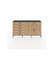 Arges Konsol Tek Raflı 6 Çekmeceli 2 Kapaklı 176x30x99 Antrasit-Çam