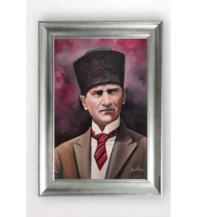Gümüş Çerçeveli Atatürk Tablo cv786