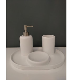 Selim Dekor 4 Parça Banyo Seti Victoria Beyaz