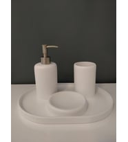 Selim Dekor 4 Parça Banyo Seti Victoria Beyaz