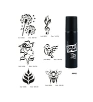 Müzik Ve Doğa Spray Tattoo Geçici Dövme Seti Dark Sprey Dövme Kiti
